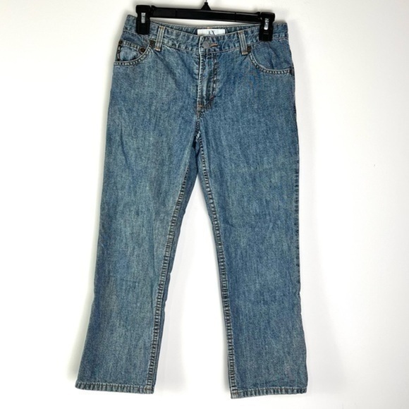 Armani Exchange Y2K jeans womens blue acid washed straight woman’s size 0 - Picture 1 of 10